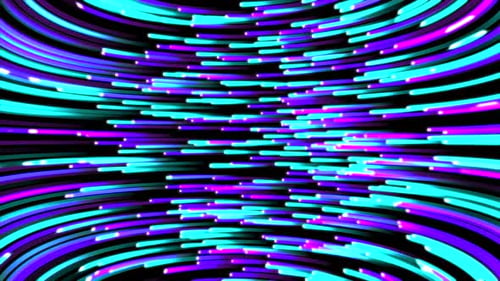 Colorful Glowing Neon Streak Ribons Particles Relaxing Background 4K Seamless Retro Loop