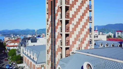 Clock tower located on the Piazza square in Batumi, Adjara region of Georgia.
