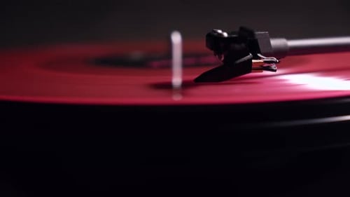 Spinning Record on a Vintage Turntable