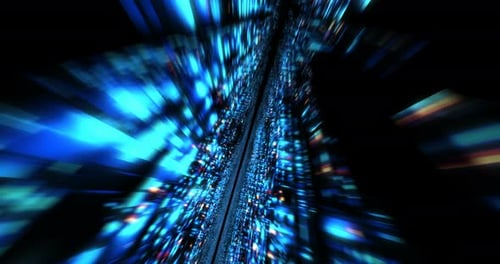 Futuristic Digital Tunnel Hyperspace Loop Background