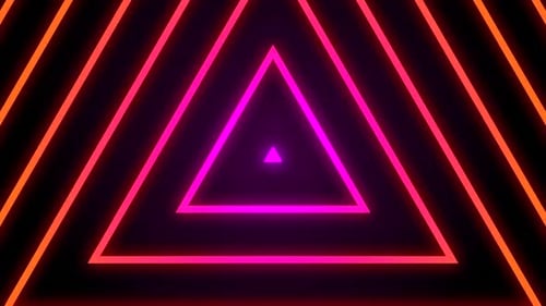 Vintage Retro Colorful Triangle Tunnel Background Loop