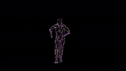 Abstract Digital Human Figure Dance Movement Animation