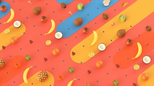 Motion Grafiken Hintergrund von gesunden frischen Früchten