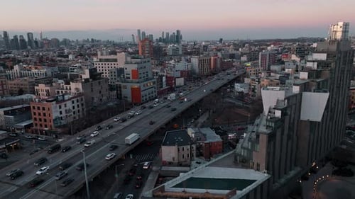 Freeway Busy City Rush Hour Heavy Traffic Jam Highway