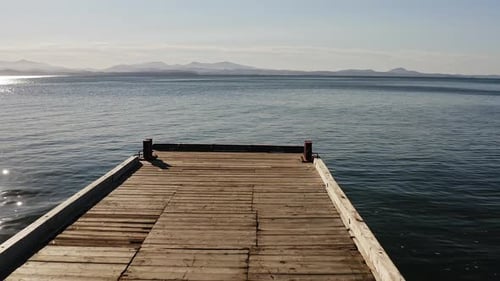 Abstract View of a Wooden Marina in Sea Water
