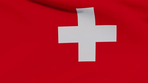 Waving Flag of Switzerland Looping Animation