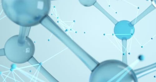 Rotating Glassy 3D Molecular Network Animation