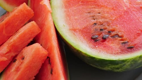 Ripe Red Watermelon on Plate