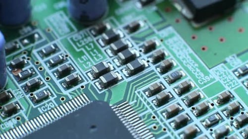 Close Up of Complex Computer Circuit Board