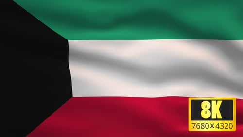 Kuwait National Flag Waving Loop