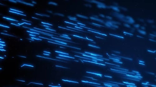 Futuristic Blue Digital Circuit Board Data Lines Animation