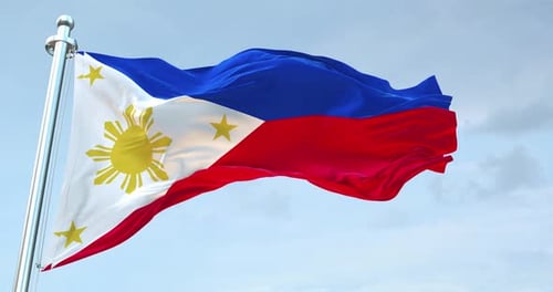 Philippines National Flag Waving In Wind Animation