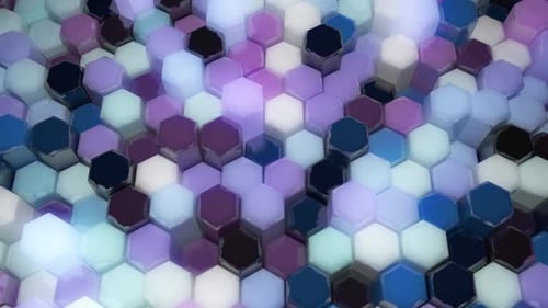 Abstract Hexagon Grid Pulsating Motion Background