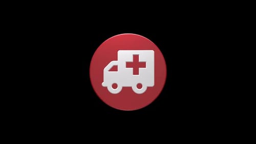 3D Animated Ambulance Medical Icon Rotating Loop