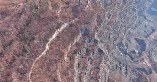 Mining Industry Quarry with Working Mining Machines