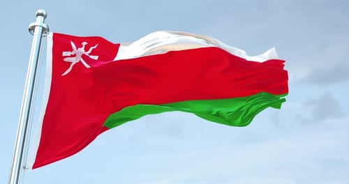 Realistic Oman Flag Waving Seamless Loop