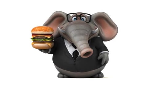 Elefante gordo divertido