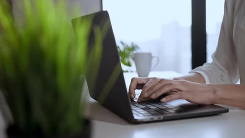 Close Up Workplace in Office Slow Motion