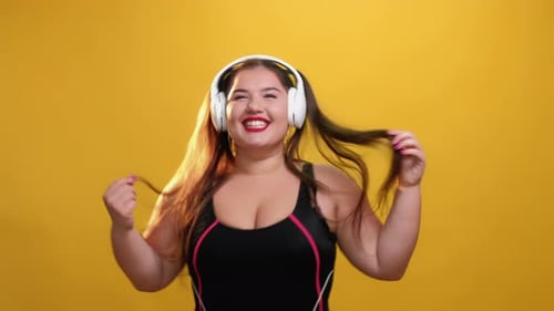 Music Lover Happy Plus Size Woman Body Positive