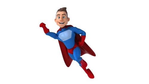 Fun 3D cartoon superhero