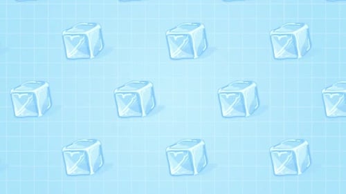 Animated Ice Cubes Repeating Pattern Background