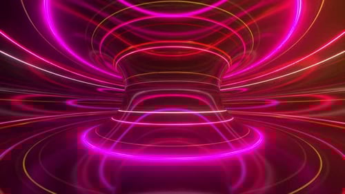 Abstract Futuristic Neon Background with Rotating Glowing Lines Speed of Light Ultraviolet Rays