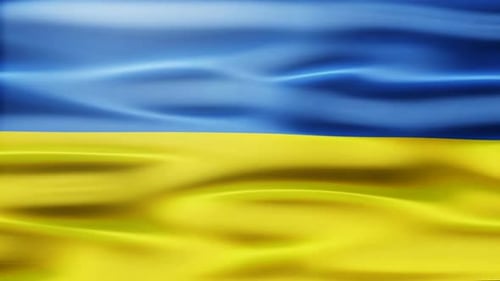 Waving Blue and Yellow Flag Animation Background Loop