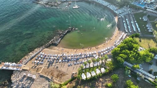 Auf einer Drohne gefilmte Hotels Türkei Alanya Avsallar 4 K