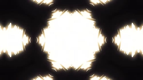 Kaleidoscope with winter snowflakes on black background
