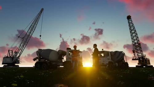 Building Construction Zone And Worker