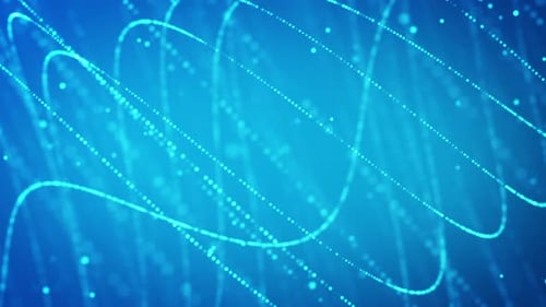 Scientific Style Abstract Background With Distorted Particle Lines Floating Around