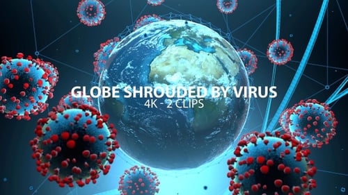 Global Virus Outbreak Animation with 3D Earth and Pathogen Particles