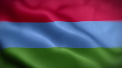 Waving Fabric Flag Background with Red Blue and Green Stripes