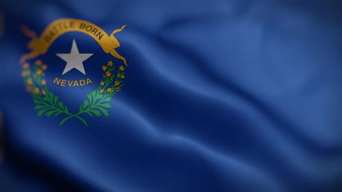 Nevada State Flag Waving Seamless Loop Background