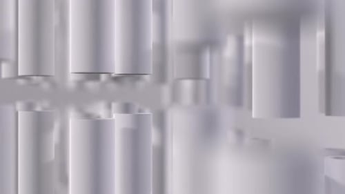 Abstract White Geometric Spheres and Cylinders Motion Background