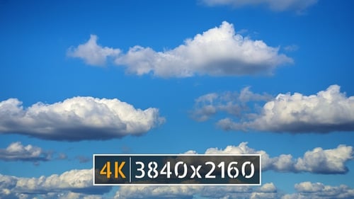 Time-Lapse of Fluffy Clouds Against Blue Sky