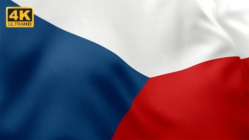 Realistic Waving Czech Republic Flag Loop Animation