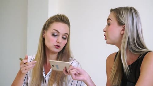 Blonde Business Woman Working at Modern Office