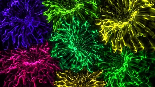 Abstract Fluid Neon Bloom Energy Particle Background