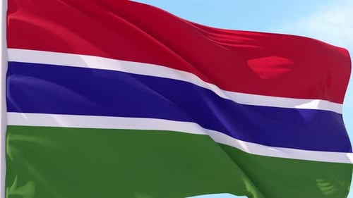 Realistic Waving Flag of The Gambia