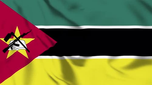 Realistic Waving Flag of Mozambique Nation Seamless Loop
