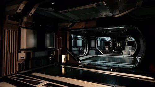 Canales de metal de ciencia ficción en naves espaciales