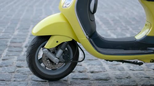Front Wheel of a Scooter.