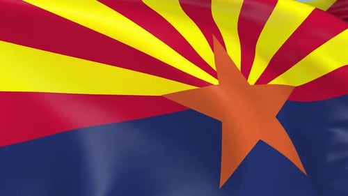 Realistic Waving Arizona State Flag Animation