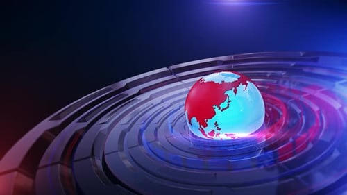 Dynamic Spinning World Globe Broadcast Intro Background