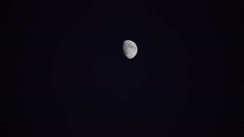 Waxing Gibbous Moon in the Night Sky