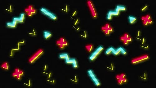 Animation of shapes red and blue
