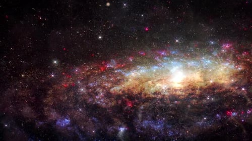 Animated Galaxy in Deep Space with Shining Stars Background
