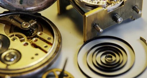 Close-up of clock parts
