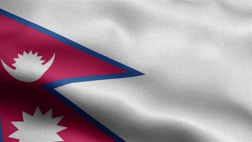 Nepal National Flag Waving Seamless Loop Animation